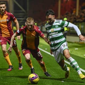 Celtic's Sead Haksabanovic (right) in action in the 2-1 win over Motherwell on Wednesday night (Photo by Rob Casey / SNS Group)