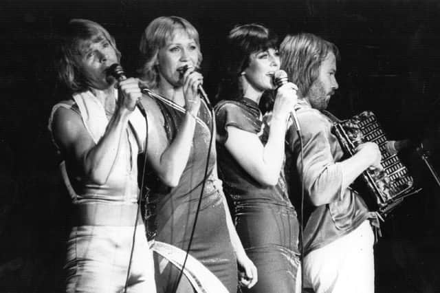 Swedish pop group Abba, (from left to right) Bjorn Ulvaeus, Agnetha Faltskog, Anni-Frid Lyngstad and Benny Andersson, in concert in 1979 (Picture: Evening Standard/Getty Images)