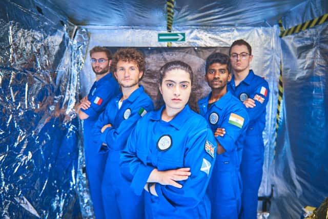 Nadia with her fellow crew members on the mission to the Moon (Photo: Tommaso Antonio Giacon).