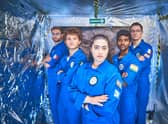 Nadia with her fellow crew members on the mission to the Moon (Photo: Tommaso Antonio Giacon).