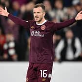 Hearts' Andy Halliday celebrates his goal to make it 2-0 during his side's UEFA Europa Conference League match against RFS. Photo by Paul Devlin / SNS Group