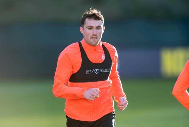 John Souttar pictured in training ahead of the St Johnstone match.