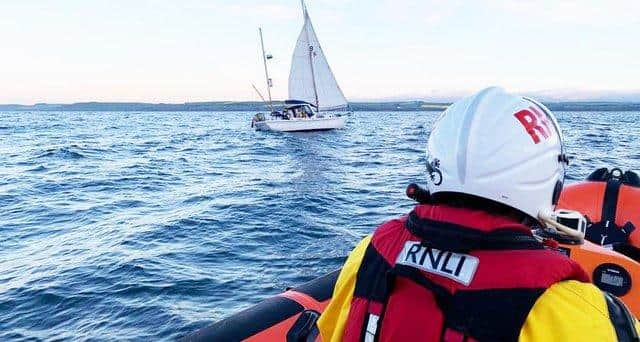 The RNLI Stonehaven crew assisting in a rescue earlier this year.