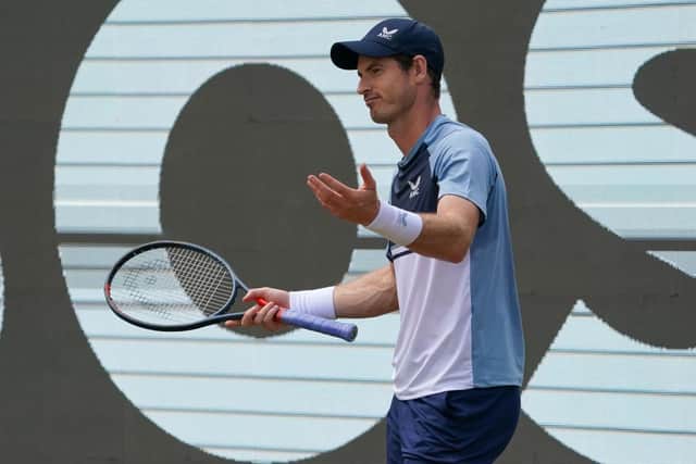 Andy Murray of Great Britain reacts dejected during Men`s Singles final between Andy Murray of Great Britain and Matteo Berrettini of Italy during day seven of the BOSS OPEN at Tennisclub Weissenhof on June 12, 2022 in Stuttgart, Germany. (Photo by Christian Kaspar-Bartke/Getty Images)