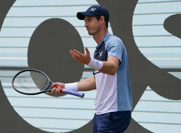 Andy Murray of Great Britain reacts dejected during Men`s Singles final between Andy Murray of Great Britain and Matteo Berrettini of Italy during day seven of the BOSS OPEN at Tennisclub Weissenhof on June 12, 2022 in Stuttgart, Germany. (Photo by Christian Kaspar-Bartke/Getty Images)