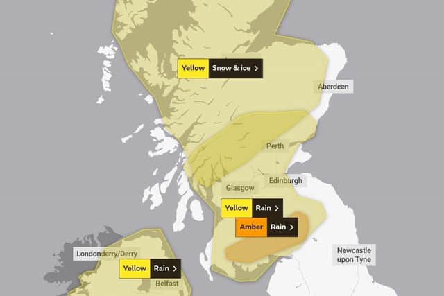 Three Met Office severe weather warnings have been issued for Friday. Picture: Met Office