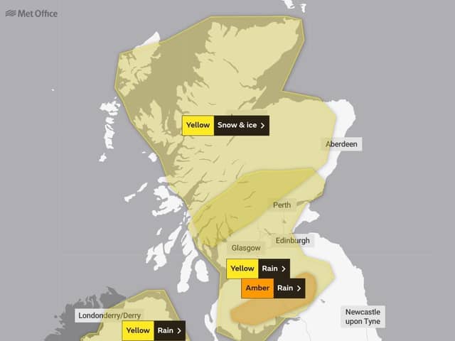 Three Met Office severe weather warnings have been issued for Friday. Picture: Met Office