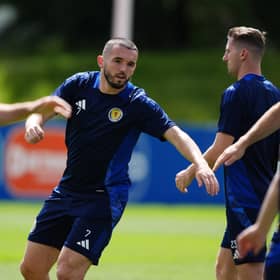 Scotland's John McGinn during a training session at Stadion am Groben in Garmisch-Partenkirchen, Germany. Picture date: Saturday June 22, 2024.