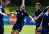 Scotland's John McGinn during a training session at Stadion am Groben in Garmisch-Partenkirchen, Germany. Picture date: Saturday June 22, 2024.