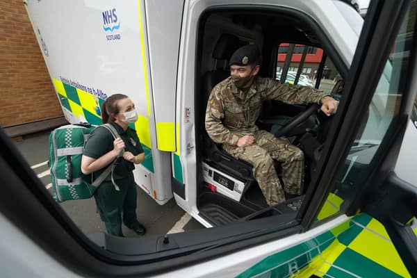 Long waits at A&E can cause knock-on delays to ambulances, as vehicles must wait to offload patients. More than 100 soldiers were brought in to support the Scottish Ambulance Service in September. Picture date: Friday September 24, 2021.