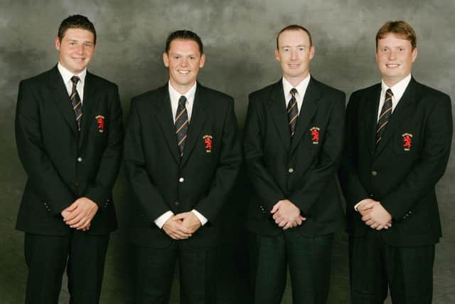 George Murray, Jamie McLeary, captain Craig Watson and Stuart Wilson representing Scotland in the 2004 World Amateur Team Championships at The Westin Rio Mar Beach Resort in Puerto Rico. Picture: Richard Heathcote/Getty Images.