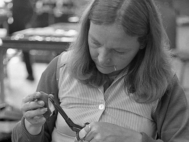 Parts of the shoe being painstakingly trimmed by hand - was this your job?