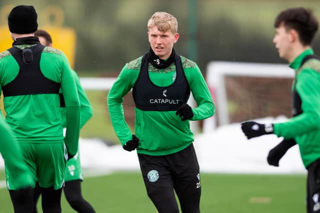 Hibs' fullback Josh Doig says he loves coming into training every day and is living his dream as a professional footballer.  Photo by Mark Scates / SNS Group