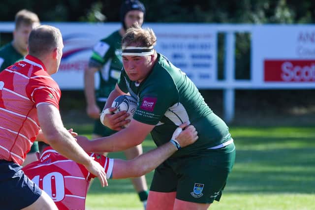 Matty Carryer scored a try in Hawick's win at Aberdeen Grammar. (Photo by Paul Devlin / SNS Group / SRU)