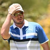 Ewen Ferguson reacts on the third hole during the final round of last year's Magical Kenya Open at Muthaiga Golf Club in Nairobi. Picture: Stuart Franklin/Getty Images.