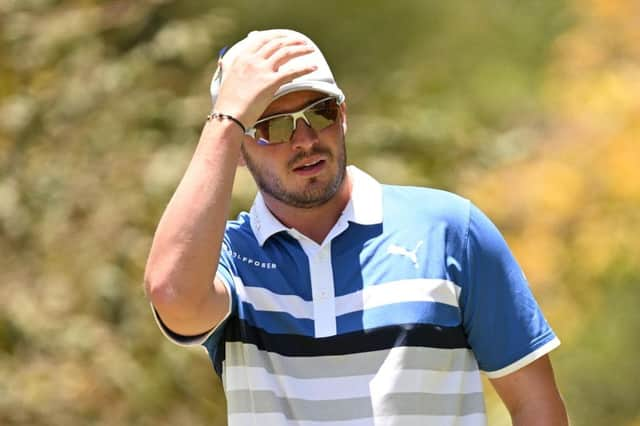 Ewen Ferguson reacts on the third hole during the final round of last year's Magical Kenya Open at Muthaiga Golf Club in Nairobi. Picture: Stuart Franklin/Getty Images.