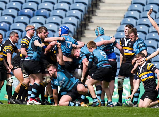 Hawick Harlequins played in the final of the BT Men's Shield at Murrayfield as recently as 2018, losing to Carrick. Picture: Graham Stuart/SNS