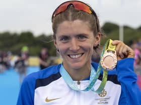 Beth Potter wins bronze in the women's triathlon to claim Team Scotland's first medal of the Birmingham Games.