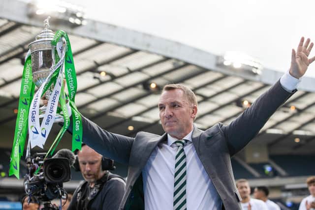 Celtic manager Brendan Rodgers with the Scottish Cup.