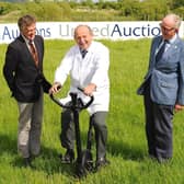 Are you up for the RSABI 125th anniversary challenge? Pictured from left are RSABI Vice-Chair Jimmy McLean, George Purves, Managing Director of United Auctions and RSABI Chair David Leggat.