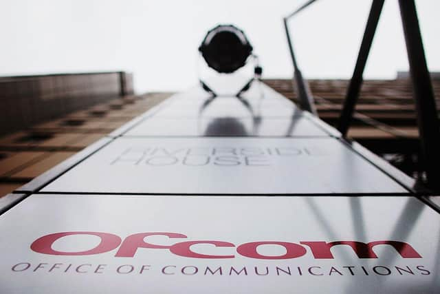 The Ofcom logo outside of its London headquarters (Photo: Bruno Vincent/Getty Images)