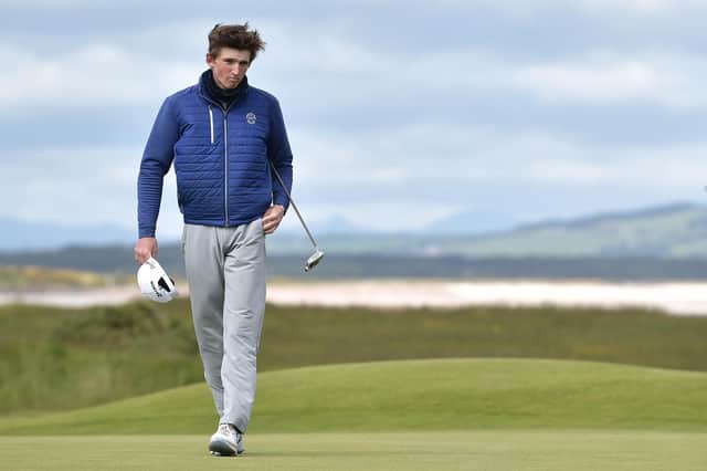 Host club member Calum Scott during the first stroke-play qualifying round in the R&A Amateur Championship at Nairn. Picture: Charles McQuillan/R&A/R&A via Getty Images.