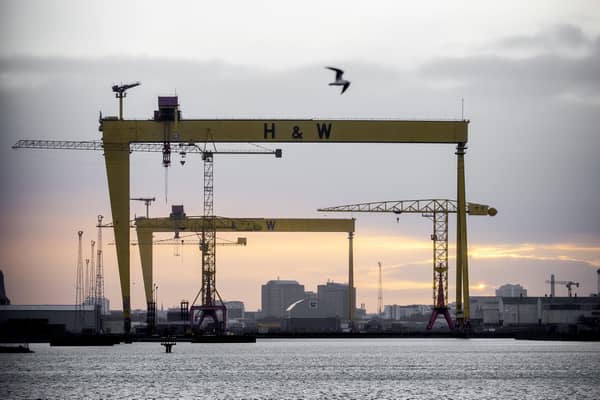 The Harland and Wolff cranes in Belfast. Picture: PA