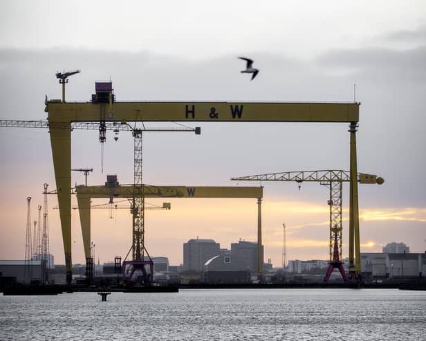 The Harland and Wolff cranes in Belfast. Picture: PA