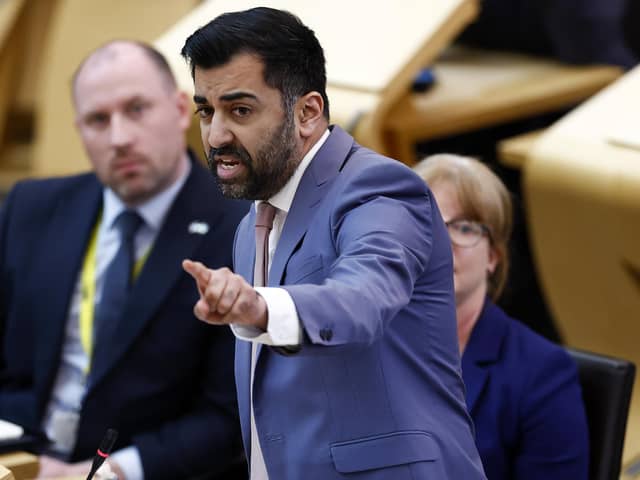 New Scottish First Minister Humza Yousaf at his first First Minister's Questions at the Scottish Parliament. Picture: Jeff J Mitchell/Getty Images