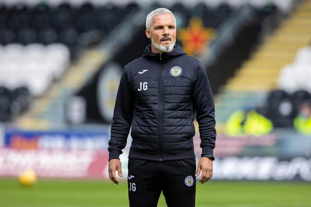 St Mirren manager Jim Goodwin will return to the dugout on Sunday after missing the 6-0 defeat at Celtic Park due to a positive Covid test (Photo by Alan Harvey / SNS Group)