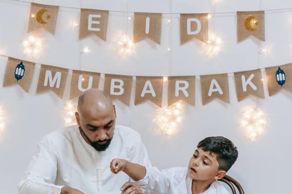 The word "Eid" itself means "feast" or "festival" and Eid al-Fitr marks the end of Ramadan, the holy month of fasting for Muslims.