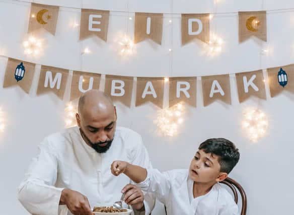 The word "Eid" itself means "feast" or "festival" and Eid al-Fitr marks the end of Ramadan, the holy month of fasting for Muslims.