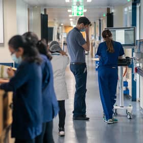 A general view of staff on a NHS hospital ward. PIC: Jeff Moore/PA Wire