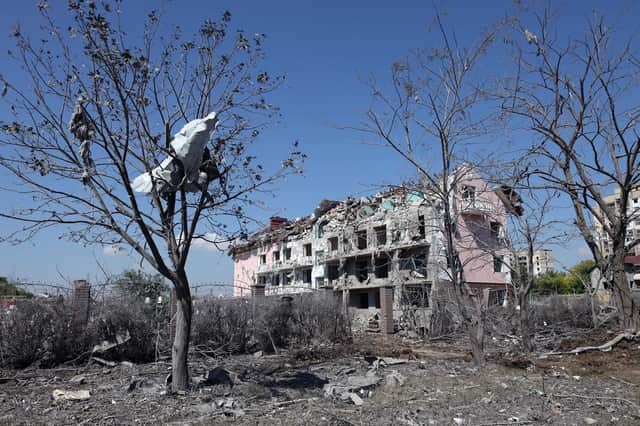 In the early hours of yesterday morning, Russian missiles hit this residential building in the Ukrainian town of Sergiyvka , near Odesa, killing at least 20 people (Picture: Oleksandr Gimanov/AFP via Getty Images)