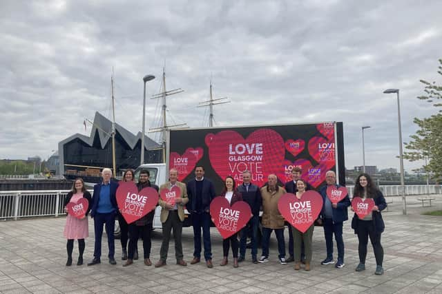 The Scottish Labour leader Anas Sarwar during a campaign event in Glasgow.