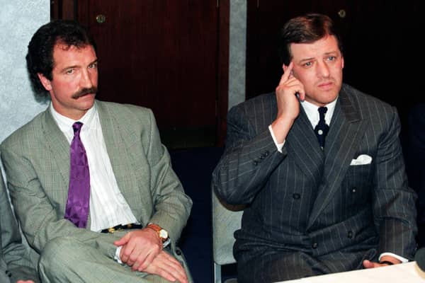 April, 1991: Rangers chairman David Murray (right) tells a packed press conference that manager Graeme Souness is to leave the club for Liverpool.
