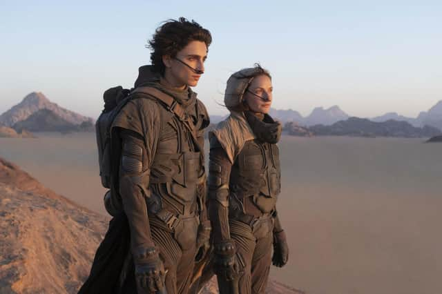 Timothee Chalamet as Dune hero Paul Artreides and  Rebecca Ferguson as his mother Jessica