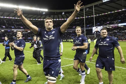 Scotland's Sam Skinner after last month's win over England. Skinner has been involved in all three of Scotland's Guinness Six Nations matches this season. (Photo by Craig Williamson / SNS Group)