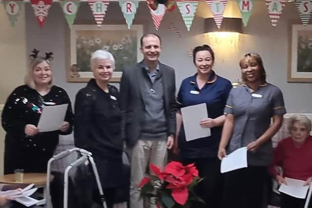 MP for Arbroath and Broughty Ferry, Stephen Gethins with the team at HC-One Scotland’s Balcarres Care Home
