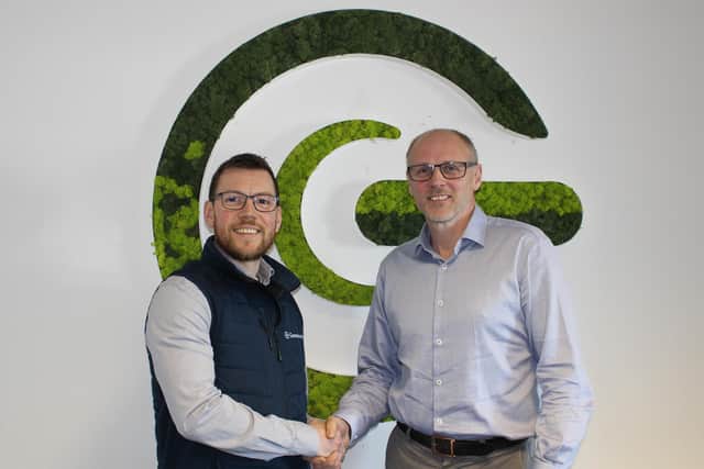Gensource managing director Josh King with Gregor Thake.