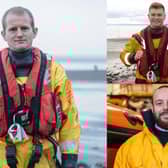 RNLI Kinghorn volunteer rescuers Neil Chalmers, Kerr Milne and  Robert Rutherford.