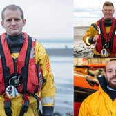 RNLI Kinghorn volunteer rescuers Neil Chalmers, Kerr Milne and  Robert Rutherford.