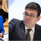 First Minister Nicola Sturgeon, left, has crossed swords with Greater Manchester mayor Andy Burnham, right.