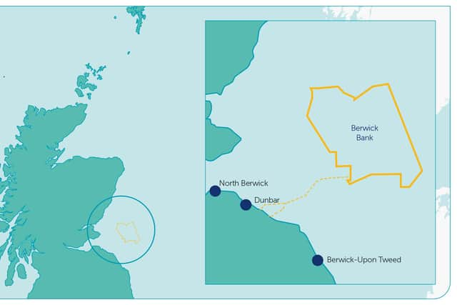 Berwick Bank will see up to 307 turbines, standing up to 355m from sea level to blade tip, built across an area measuring 1,313 square kilometres in the Firth of Forth