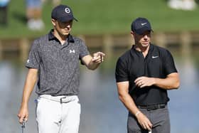Jordan Spieth and Rory McIlroy pictured when they were in the same group for The Players Championship  at TPC Sawgrass in Florida last month. Picture: Mike Ehrmann/Getty Images.
