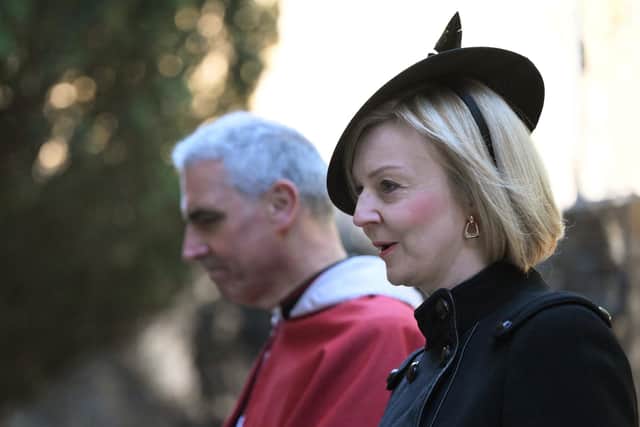 Prime Minister Liz Truss attends a Service of Prayer and Reflection for the Life of The Queen at Llandaff Cathedral in Wales. Picture: Matthew Horwood/Getty Images