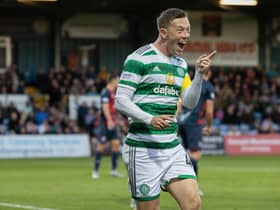 Celtic's Callum McGregor celebrates after opening the scoring in the 4-1 win over Ross County. (Photo by Alan Harvey / SNS Group)