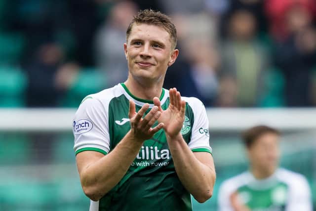 Will Fish spent last season on loan at Hibs from Manchester United - and boss Lee Johnson wants him back. (Photo by Ross Parker / SNS Group)