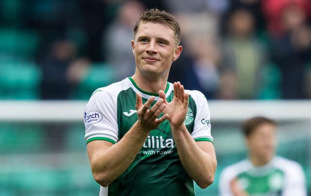 Will Fish spent last season on loan at Hibs from Manchester United - and boss Lee Johnson wants him back. (Photo by Ross Parker / SNS Group)