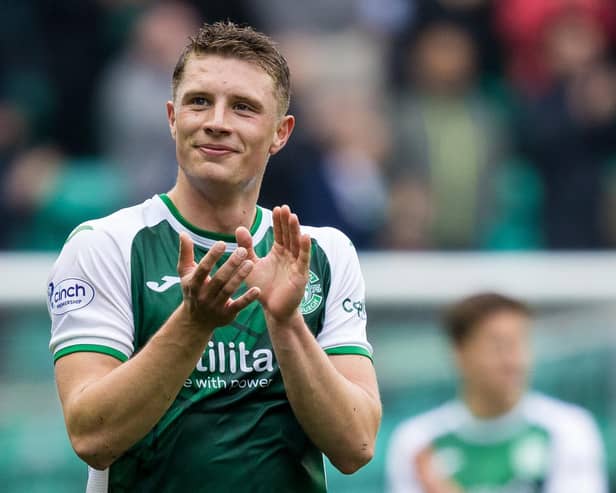 Will Fish spent last season on loan at Hibs from Manchester United - and boss Lee Johnson wants him back. (Photo by Ross Parker / SNS Group)